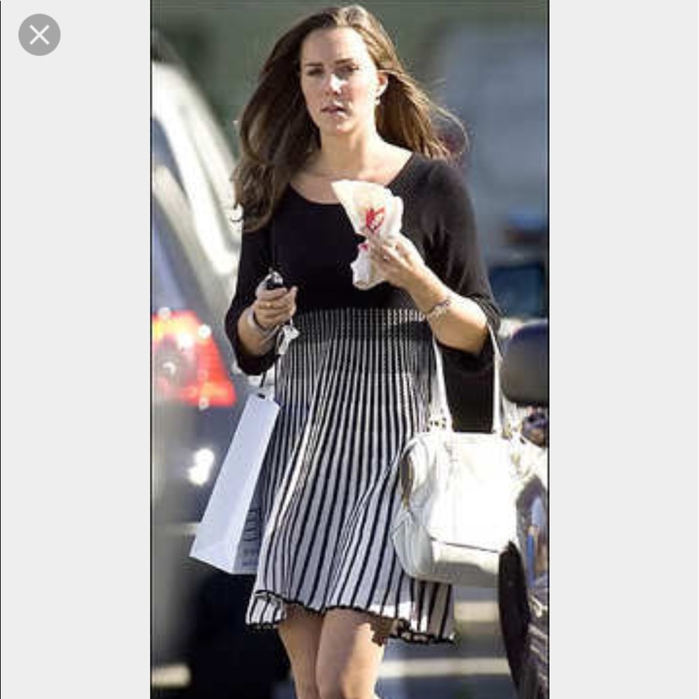 French Connection Black and White Midi Dress ASO Kate Middleton